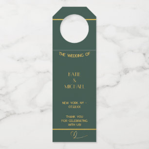 Classic Green & Gold Flasche Hanger Tags - Luxus D Flaschenanhänger