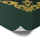 Classic Green Gold Islamic Nikkah Shaadi Wedding Poster (Ecke)