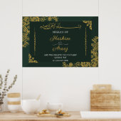 Classic Green Gold Islamic Nikkah Shaadi Wedding Poster (Küche)