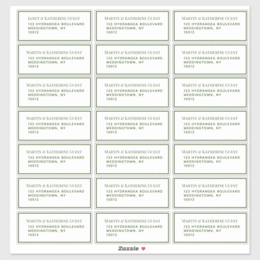 Classic Green Guest Mailing Labels 21 pro Blatt (Blatt)