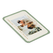 Classic Green Kariert Custom Zwei Fotos Weihnachte Magnet (Rechte Seite)