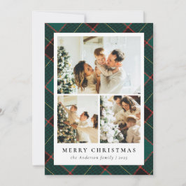Classic Green Kariert & Foto Collage Weihnachten