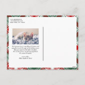 Classic Green Kariert Pattern Frohe Weihnachten Fo (Rückseite)