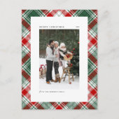 Classic Green Kariert Pattern Frohe Weihnachten Fo (Vorderseite)