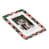 Classic Green Kariert Pattern Frohe Weihnachten Fo Magnet (Rechte Seite)