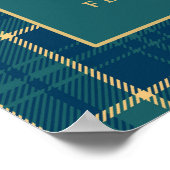 Classic Green Kariert Polo Reittier Baby Dusche Poster (Ecke)