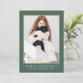 Classic Green Karo Frohe Weihnachten Foto (Stehend Vorderseite)