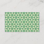 Classic Green Lucky Clover Einfaches Elegantes Kle Visitenkarte (Rückseite)