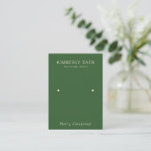 Classic Green Merry Christmas Earring Display Visitenkarte (Stehend Vorderseite)