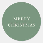 Classic Green Moderne Weihnachten Runder Aufkleber (Vorderseite)