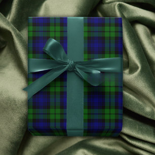 Classic Green & Navy Blackwatch Tartan Kariert Geschenkpapier Set