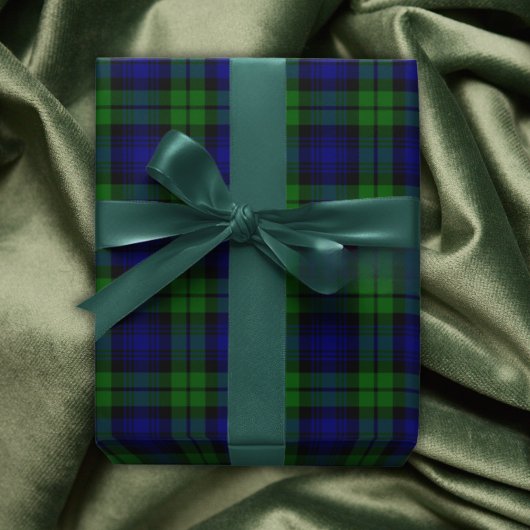 Classic Green & Navy Blackwatch Tartan Kariert Geschenkpapier Set