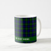 Classic Green & Navy Blackwatch Tartan Kariert Kaffeetasse (VorderseiteRechts)