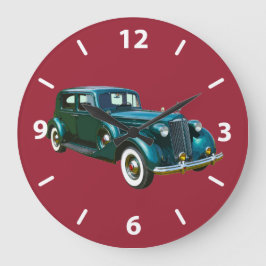 Classic Green Packard Luxury Car Große Wanduhr