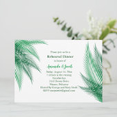 Classic Green Palm Blätter Probe Dinner Einladung (Stehend Vorderseite)