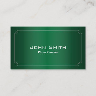 Classic Green Piano Teacher Business Card Visitenkarte
