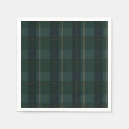 Classic Green Plaid Bear Baby Shower  Serviette