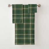 Classic Green Plaid Christmas Badhandtuch Set (Insitu)