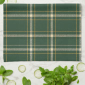 Classic Green Plaid Christmas Geschirrtuch (Gefaltet)