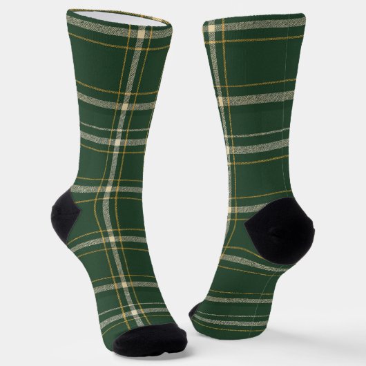 Classic Green Plaid Holiday Socken (Gewinkelt)