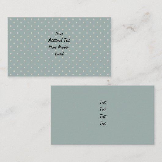 Classic Green Polka Dot Visitenkarte (Vorne/Hinten)