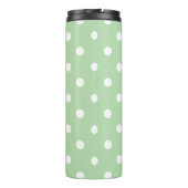Classic Green Polka Dots Pattern Monogram Thermosbecher (Rückseite)