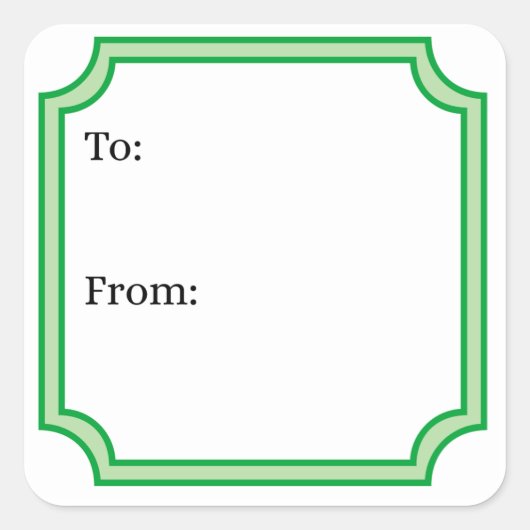 Classic Green Quadratischer Aufkleber (Vorderseite)