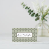 Classic Green Raute Business Card Visitenkarte (Stehend Vorderseite)