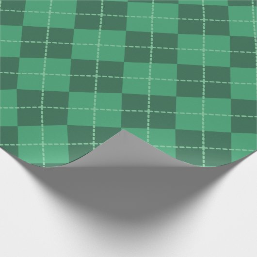 Classic Green Raute Weihnachtsgeschenkpapier Geschenkpapier (Ecke)