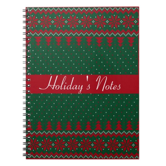 Classic Green & Red Crisscross Spiral Notebook Notizblock (Vorderseite)