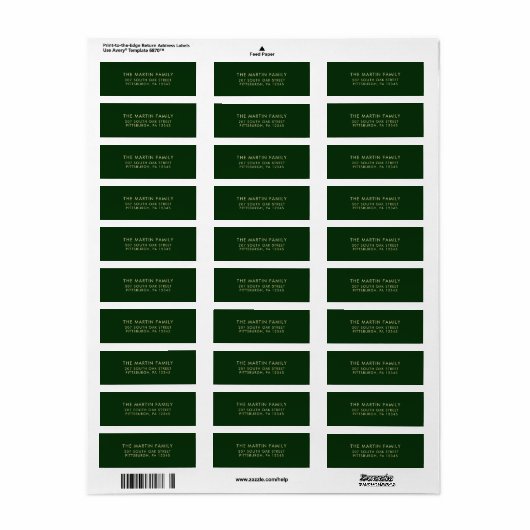 Classic Green Return Address Label (Vorne)