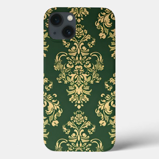 Classic Green Rokoko Ornamentation Case-Mate iPhone Hülle (Rückseite)