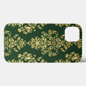 Classic Green Rokoko Ornamentation Case-Mate iPhone Hülle (Rückseite (Horizontal))