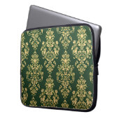 Classic Green Rokoko Ornamentation Laptopschutzhülle (Vorderseite Links)