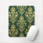 Classic Green Rokoko Ornamentation Mousepad (Mit Mouse)