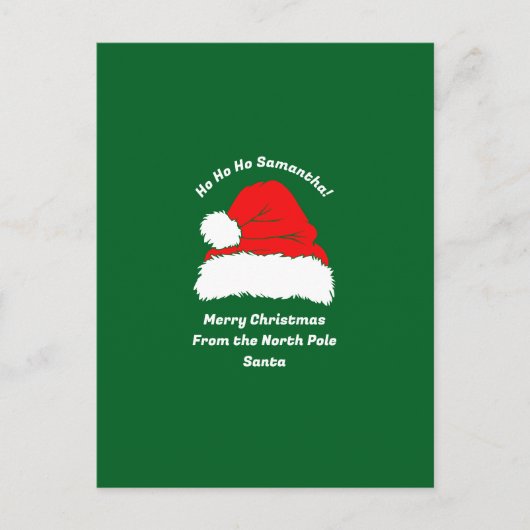 Classic Green Santa Merry Christmas Postkarte (Vorderseite)