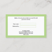 Classic Green Scallop Refer a Friend Empfehlungskarte (Rückseite)