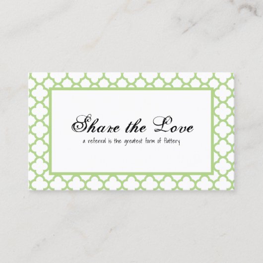 Classic Green Scallop Refer a Friend Empfehlungskarte (Vorderseite)