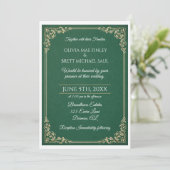 Classic Green! Simplistic Wedding invitation Einladung (Stehend Vorderseite)