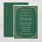 Classic Green! Simplistic Wedding invitation Einladung (Vorne/Hinten)