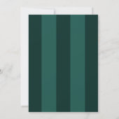 Classic green stripe Christmas Invitation Einladung (Rückseite)