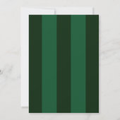 Classic green stripe Christmas Invitation Einladung (Rückseite)