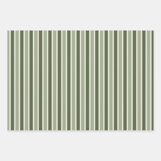 Classic Green Stripes Christmas Geschenkpapier Set (Vorderseite 2)