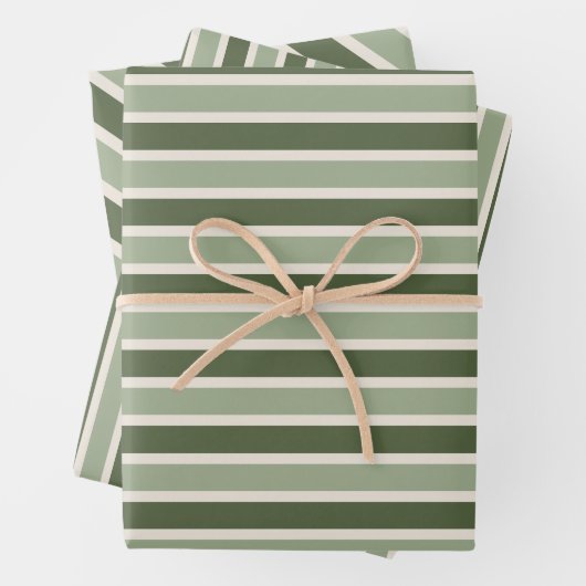 Classic Green Stripes Christmas Geschenkpapier Set (Beispiel)