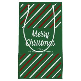 Classic Green Stripes Muster Weihnachten Kleine Geschenktüte