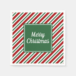 Classic Green Stripes Muster Weihnachten Serviette