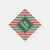 Classic Green Stripes Muster Weihnachten Serviette (Ecke)
