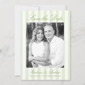 Classic Green Stripes Photo Wedding Save The Date (Vorderseite)