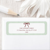 Classic Green Stripes Red Bow Christmas (Insitu)