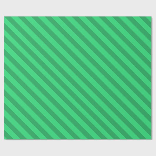 Classic Green Stripes Weihnachten Geschenkpapier (Flach)